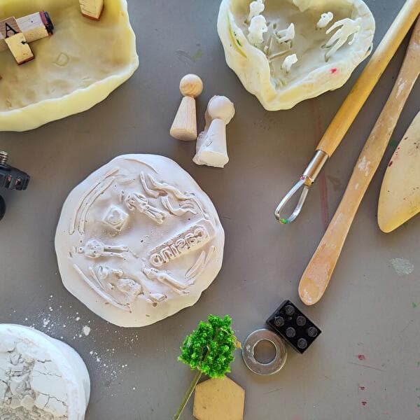 Found objects in plaster