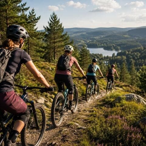 Women-only mountain biking outing