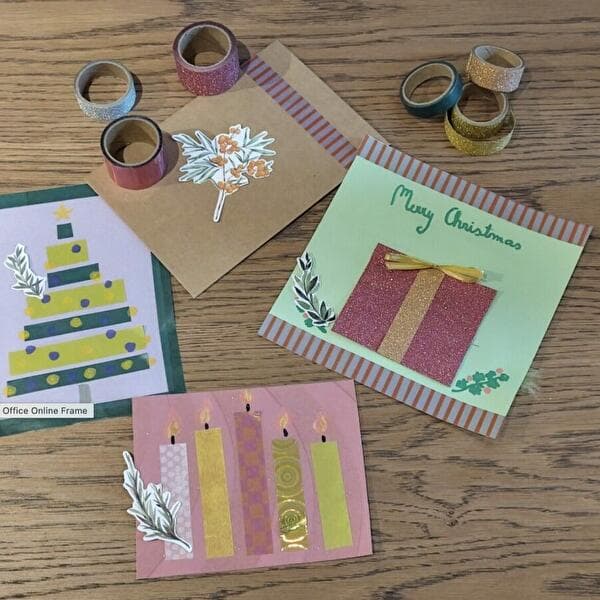 DIY Christmas Cards with Masking Tape